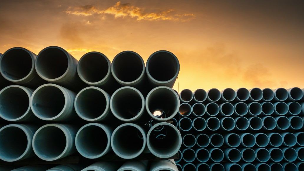 Concrete Pipes at Sunset